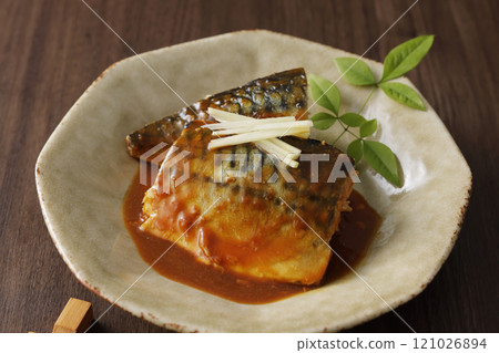 Simmered mackerel with mackerel 121026894