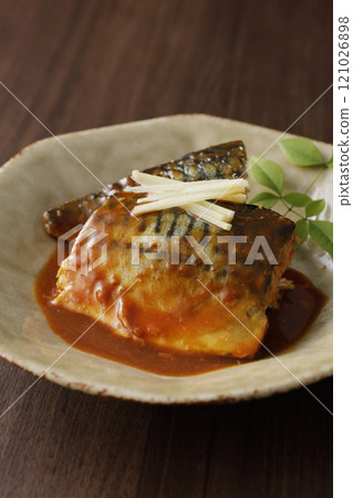Simmered mackerel with mackerel Simmered mackerel with mackerel 121026898