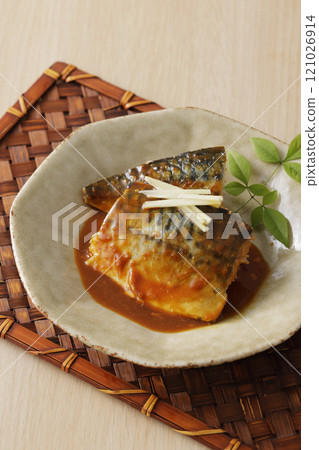 Simmered mackerel with mackerel Simmered mackerel with mackerel 121026914