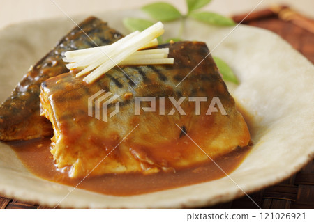 Simmered mackerel with mackerel Simmered mackerel with mackerel 121026921
