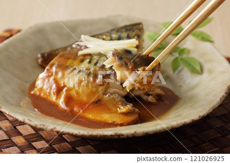 Simmered mackerel with mackerel Simmered mackerel with mackerel 121026925