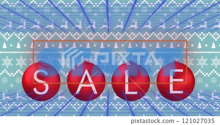 Image of start and sale text over christmas pattern background 121027035