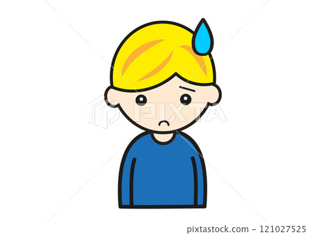 Troubled blond boy 121027525