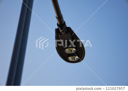 Modern street lighting with two LEDs Modern street lighting with two LEDs 121027957