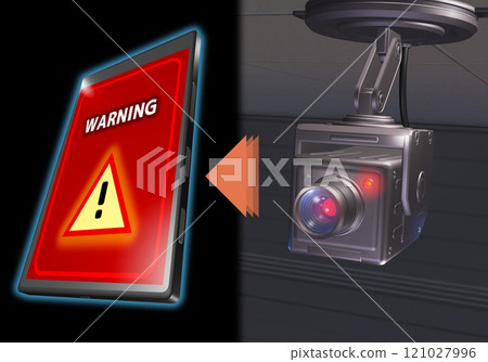 Crime prevention image (security camera/smartphone reporting) 3DCG 121027996
