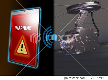 Crime prevention image (security camera/smartphone reporting) 3DCG 121027999