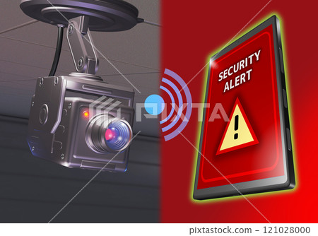 Crime prevention image (security camera/smartphone reporting) 3DCG 121028000