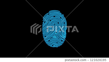 Fingerprint scanner against black background Fingerprint scanner against black background 121028195