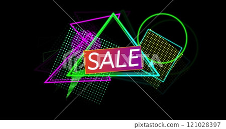 Sale advertisement in Retro Eighties style. 4k Sale advertisement in Retro Eighties style. 4k 121028397