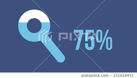 Search progress with magnifying glass shape and increasing percentage 4k 121028452