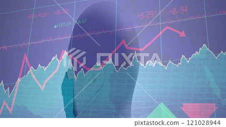 human and blue background human and blue background 121028944