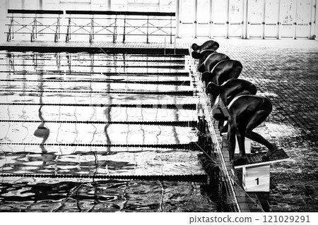 Swimmers ready to plunge Swimmers ready to plunge 121029291