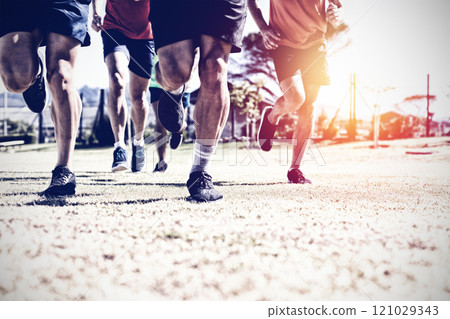 Men running to train 121029343