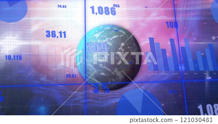 Image of data processing over globe 121030481