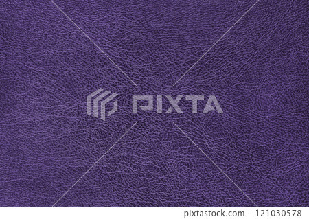 Structure of genuine leather, shiny purple leatherette surface with slightly grainy texture 121030578