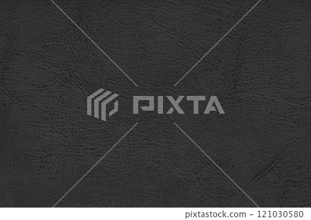 Natural, genuine black leather texture, structure of matte leatherette macro background 121030580