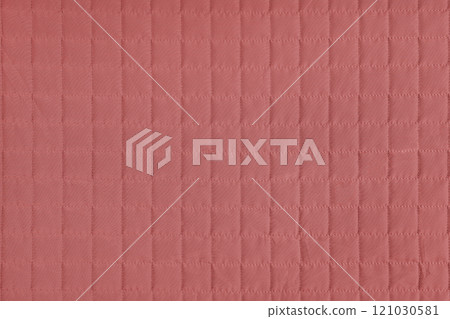 Checkered stitching pattern, red quilted fabric background. Blanket stitch square texture Checkered stitching pattern, red quilted fabric background. Blanket stitch square texture 121030581