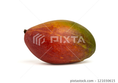 Ripe realistic mango isolated on white background. Red-green mango Ripe realistic mango isolated on white background. Red-green mango 121030615