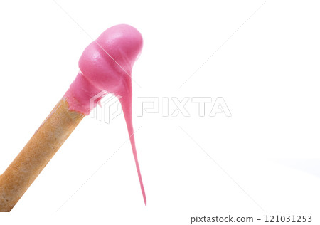 biscuit stick with pink cream isolated 121031253