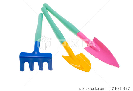 flower planting tool isolated 121031457