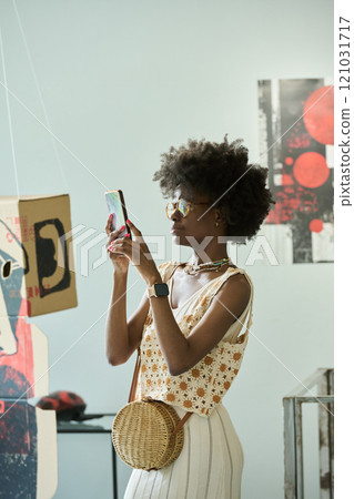 Taking pictures of artworks in gallery 121031717