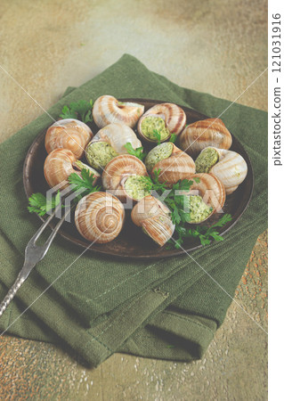 grape snails stuffed in Burgundy, with butter and herbs, French cuisine, no people, grape snails stuffed in Burgundy, with butter and herbs, French cuisine, no people, 121031916