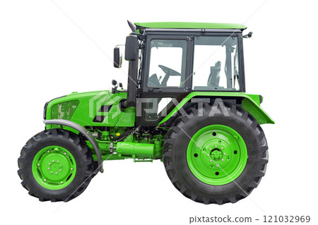 Tractor isolated white background. Farm agricultural tractor Tractor isolated white background. Farm agricultural tractor 121032969