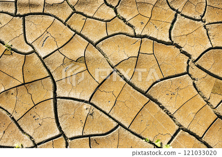 Cracked dry earth background. Heat, drought, climate change concept. Cracked dry earth background. Heat, drought, climate change concept. 121033020