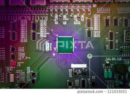 Computer board with chip background Computer board with chip background 121033031