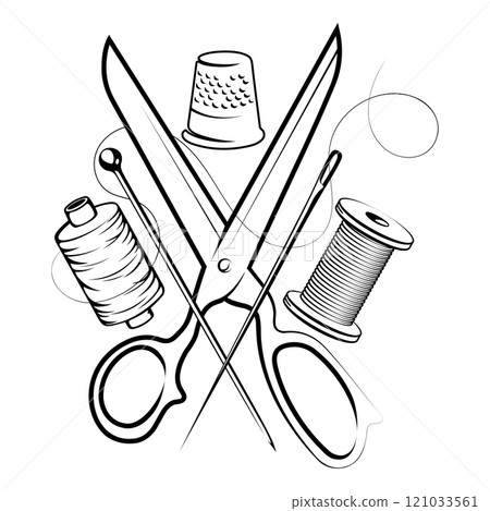 Symbol for a sewing and tailoring salon Symbol for a sewing and tailoring salon 121033561