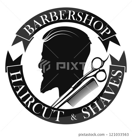 Symbol for barbershop and male hair salon 121033563