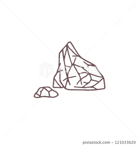 Gemstones or pieces of salt outline vector icon, cartoon mineral crystals line art, natural fragrance, rock silhouette 121033620