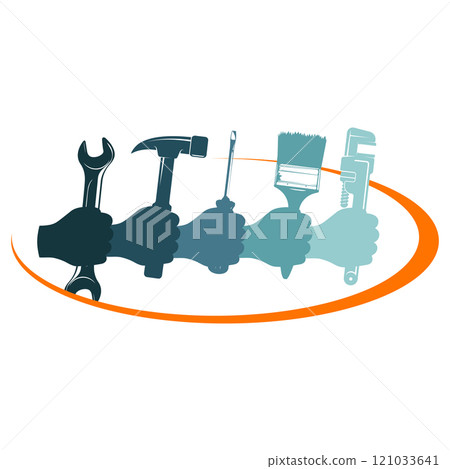 Tool for belt in hand symbol 121033641