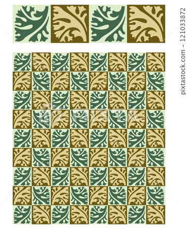 Seamless moroccan pattern background with flowers illustration clip-art 121033872