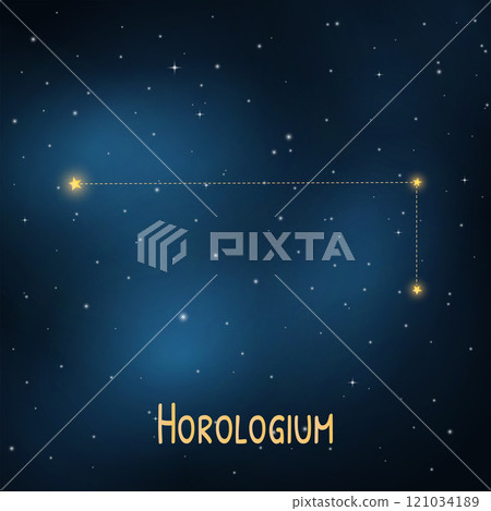 Telescopium constellation on night sky background. 121034189