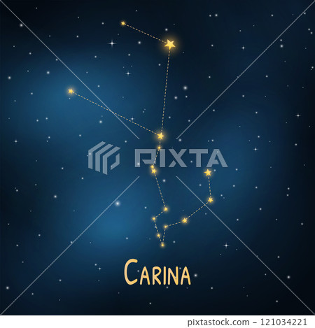 Starry night sky with carina constellation: celestial beauty and cosmic patterns. 121034221