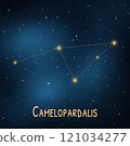 Camelopardalis constellation: star map and astronomical guide for stargazers. 121034277