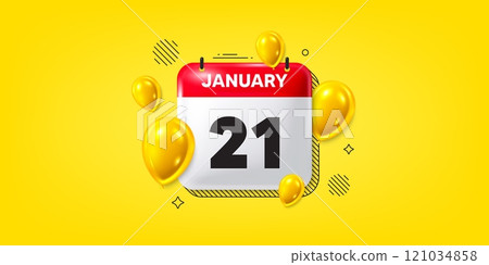 Calendar date of January 3d icon. 21th day of the month icon. Event schedule date. Meeting appointment time. 21th day of January. Calendar month date banner. Day or Monthly page. Vector Calendar date of January 3d icon. 21th day of the month icon. Event schedule date. Meeting appointment time. 21th day of January. Calendar month date banner. Day or Monthly page. Vector 121034858