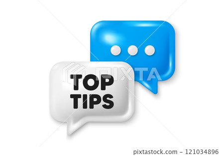 Top tips tag. Chat speech bubble 3d icon. Education faq sign. Best help assistance. Top tips chat offer. Speech bubble banner. Text box balloon. Vector Top tips tag. Chat speech bubble 3d icon. Education faq sign. Best help assistance. Top tips chat offer. Speech bubble banner. Text box balloon. Vector 121034896