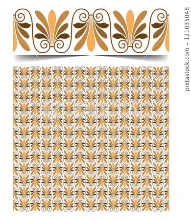 Seamless moroccan pattern background with flowers illustration clip-art 121035048