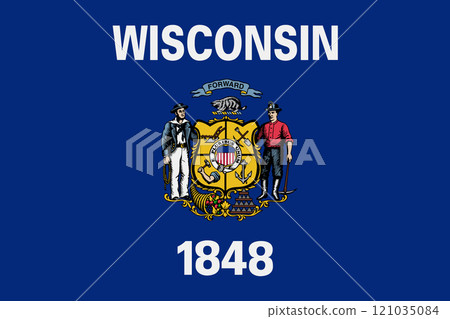 Wisconsin State Flag background illustration 121035084
