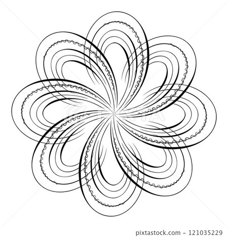 vector mandala swirl seamless background black line flourishes black 121035229