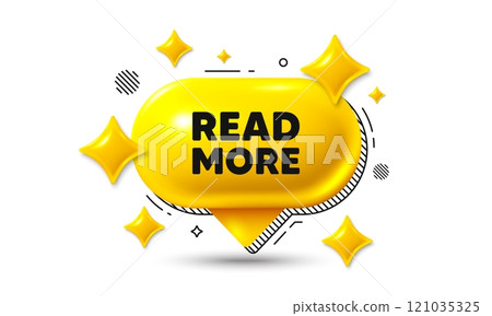 Read More tag. Chat speech bubble 3d icon. Navigation sign. Get description info symbol. Read more chat offer. Speech bubble banner. Text box balloon. Vector Read More tag. Chat speech bubble 3d icon. Navigation sign. Get description info symbol. Read more chat offer. Speech bubble banner. Text box balloon. Vector 121035325