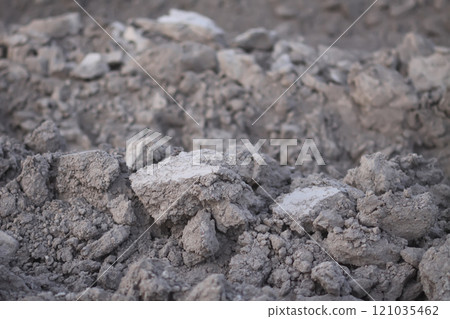 Close-up of soil on rural field before sowing. 121035462
