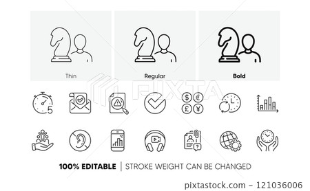 Headphones, Confirmed mail and Inclusion line icons. Pack of Update time, Globe, Graph phone icon. Timer, Search employee, No hearing pictogram. Safe time, Search document, Chess. Line icons. Vector Headphones, Confirmed mail and Inclusion line icons. Pack of Update time, Globe, Graph phone icon. Timer, Search employee, No hearing pictogram. Safe time, Search document, Chess. Line icons. Vector 121036006