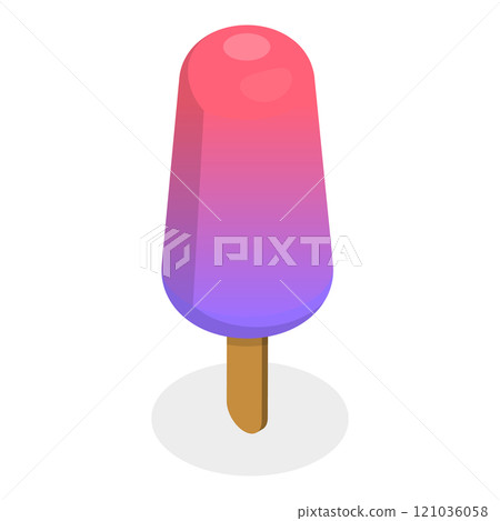 3D Isometric Flat Set of Popsicles. Item 2 3D Isometric Flat Set of Popsicles. Item 2 121036058