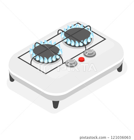 3D Isometric Flat Set of Camping Stoves. Item 1 3D Isometric Flat Set of Camping Stoves. Item 1 121036063
