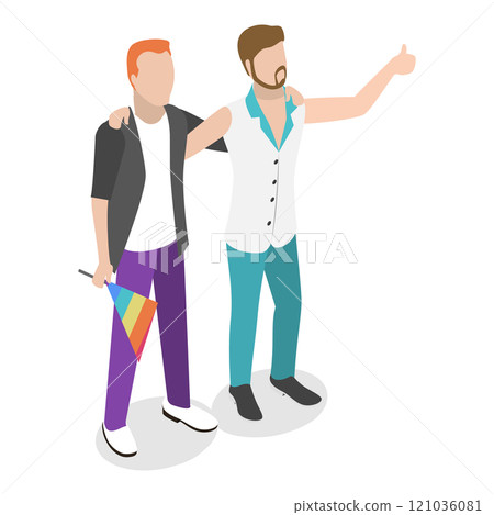3D Isometric Flat  Illustration of LGBT Community. Item 5 121036081
