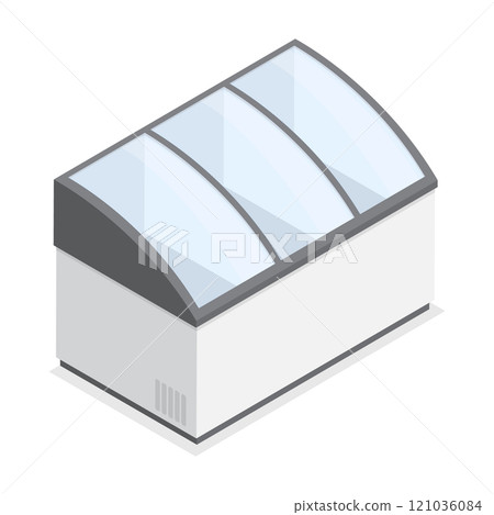 3D Isometric Flat  Set of Commercial Display Refrigerators. Item 4 121036084
