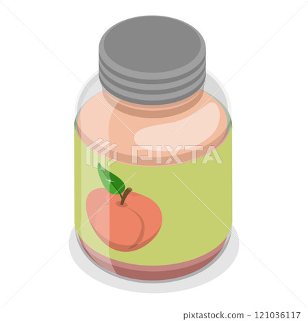 3D Isometric Flat Set of Jam Glass Jars. Item 4 3D Isometric Flat Set of Jam Glass Jars. Item 4 121036117